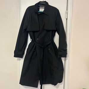 a new day Women's Classic Black Trench Coat CBK Carolyn Bessette Kennedy